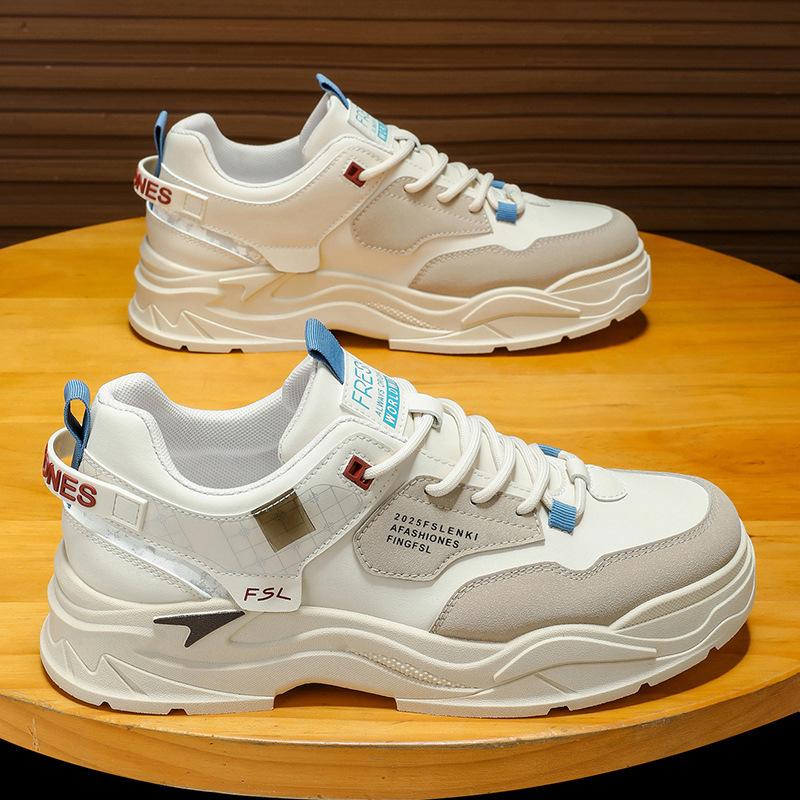 Autumn New Breathable Little White Shoes Men's Trend Versatile Thick-soled Non-slip Sports Shoes Casual Board Shoes Trendy Shoes