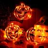 1 Set Halloween LED String Lights Pumpkin Spider Web Suction Cup Lamp Festival Party Hanging Decor for Haunted House