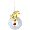 White Jade Ginkgo Leaf Pendant Necklace - Women's Retro Chinese Style Design