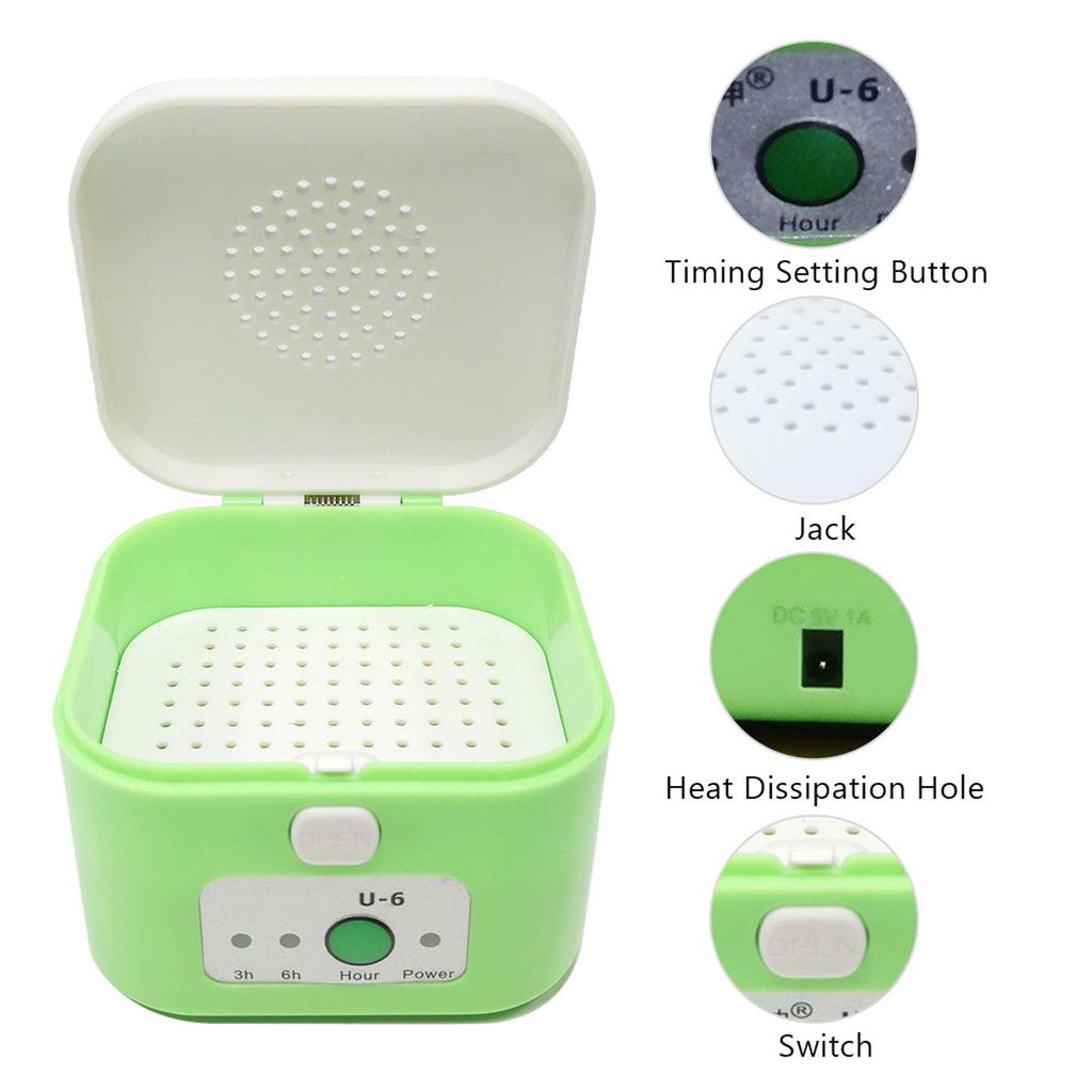 Elektrisch Hoortoestel Ontvochtiger Verwijdert Zweetvocht Verwarmingsweerstand Getimed Drogen Oorversterkers Droger