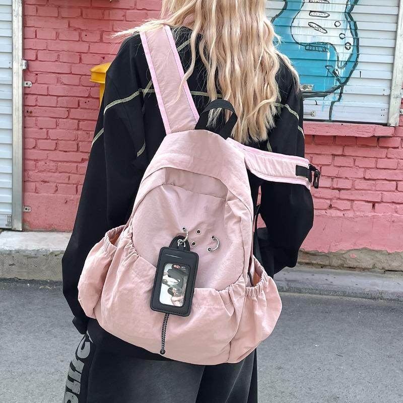 

Модный школьный рюкзак большой вместимости для досуга для учеников средней школы, новый универсальный дорожный рюкзак розовый