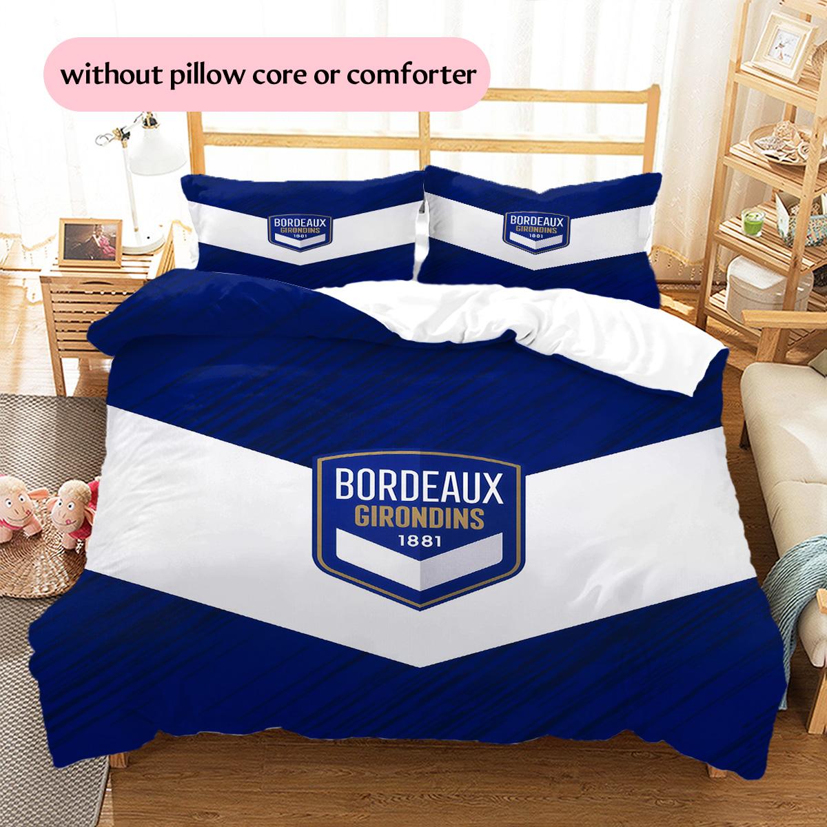 

Girondins de Bordeaux Pattern Bedding Quilt Set Home Decoration Gift (1 * duvet cover + 2 * pillowcase without core) 135x200cm