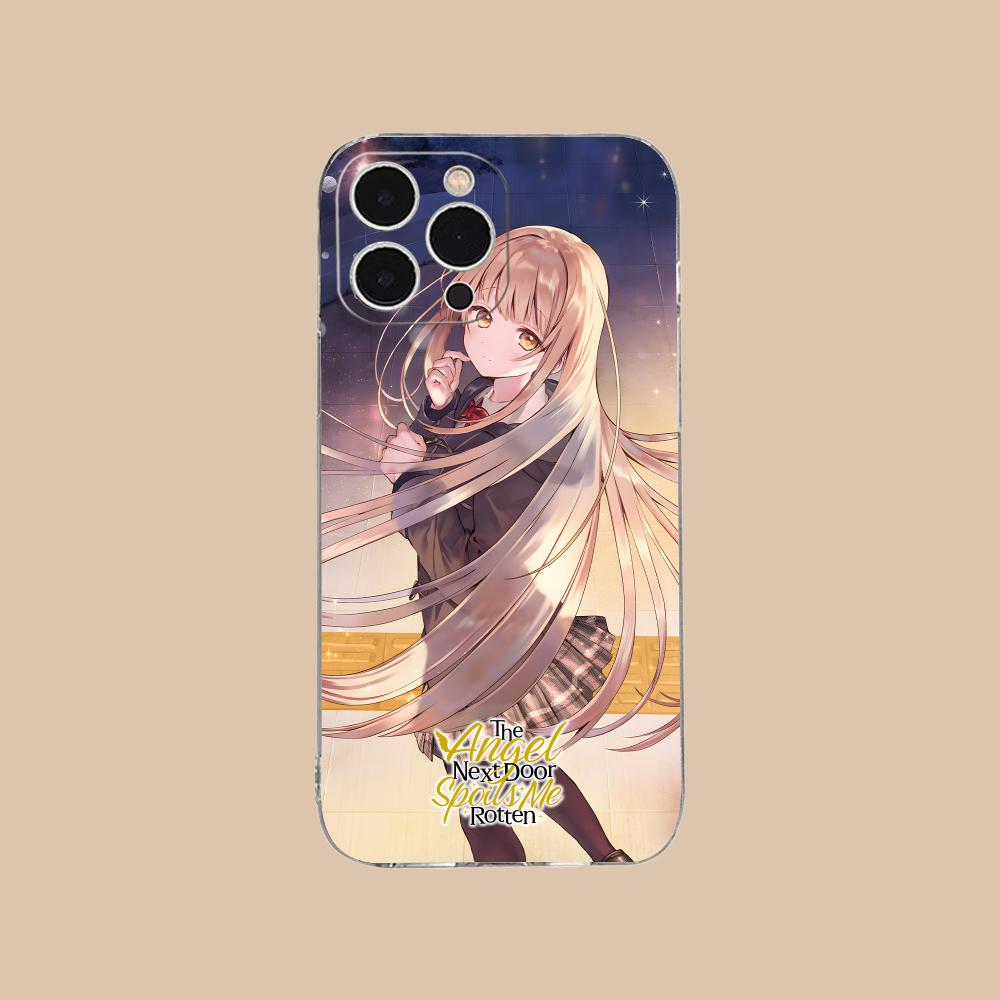 

Angel Mahiru Shina Anime Phone Case for iPhone 16 15 14 13 12 11 X XR XS Pro Max Plus Mini Clear Transparent Luxury Cover Pretty iPhone 7 Plus