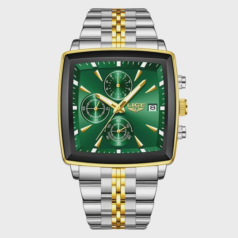 Top-Marke Luxus Herrenuhren Mode Militärisch Quadratisch Chronograph Quarz Armbanduhren Herren Sport Wasserdichte Uhr
