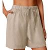 Women's Summer Casual Shorts Drawstring Solid Color Cotton Linen Short Pants Female Loose Straight Jogging… More