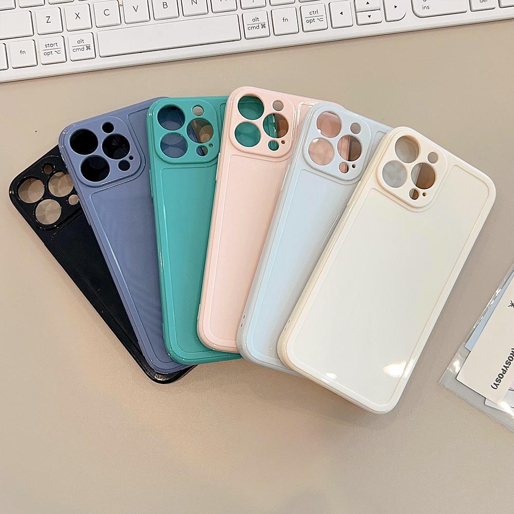 Small and Fresh Photo Frame 14Pro Max Apple IPhone 15 Mobile Phone Case 11 Solid Color 13 Silicone XS Suitable for 12 Soft X