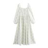 Jnleaog Autumn New Women's Clothing Fashion Style Stylish Fashion Print Waist-Slimming Long Dress