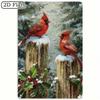 Vintage Metal Tin Sign, 12x8 Inch Cardinal Bird Winter Scene, Rustic Farmhouse Wall Decor for Christmas, Indoor Outdoor Holiday Gift