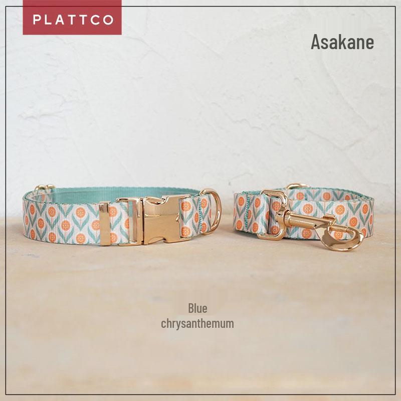 PLATTCO Soft & Comfortable Dog Collar and Leash Set with Metal Buckle PDC347 Large