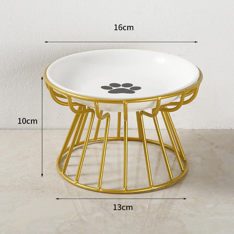 Ceramic Elevated Pet Bowl With Stand For Cats Dogs Food Water Feeder Anti Vomit Slow Feeding Design Outdoor Indoor Use
