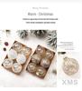 8cm Boutique Transparent Hand-Painted Christmas Ball Set - 6pcs Holiday Tree Ornaments
