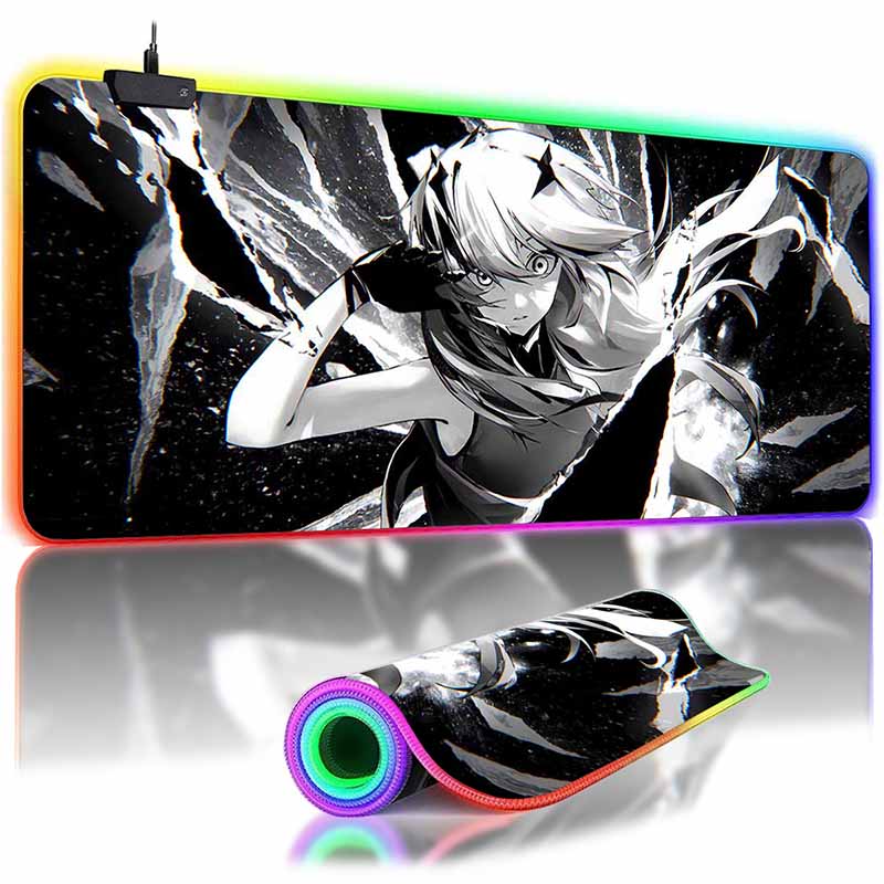 Anime Mask Girl Mouse Pad Yuki Aim Large Mouse Mat E-Sports Gamer Desk Pads Non-Slip Rubber Premium Mouse Pad XXL Keyboard Mats