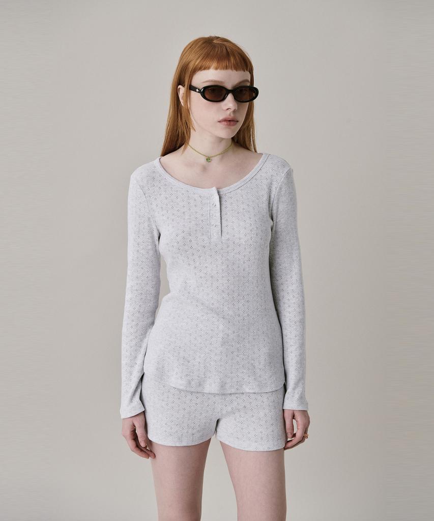 JUNEJUNE SPACE Patterned Knit Shorts_Grey