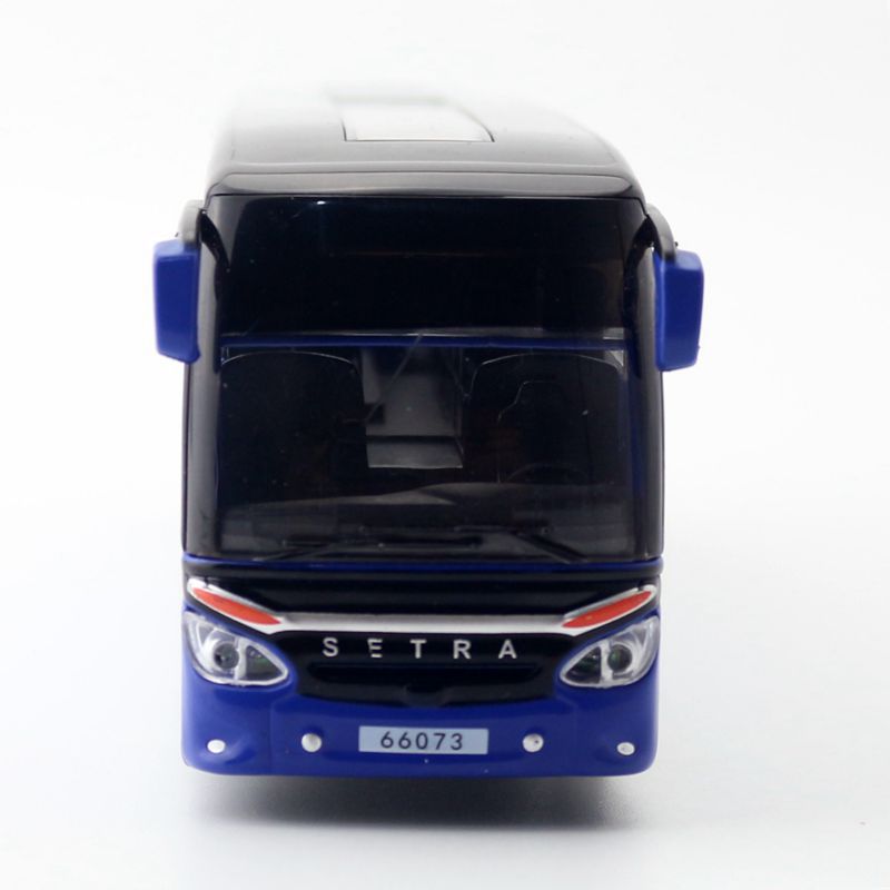 1/32 Scale Diecast Alloy SETRA Luxury Bus Model Children's Toy Car Business Travel Bus Pull Back Sound and Light Miniature