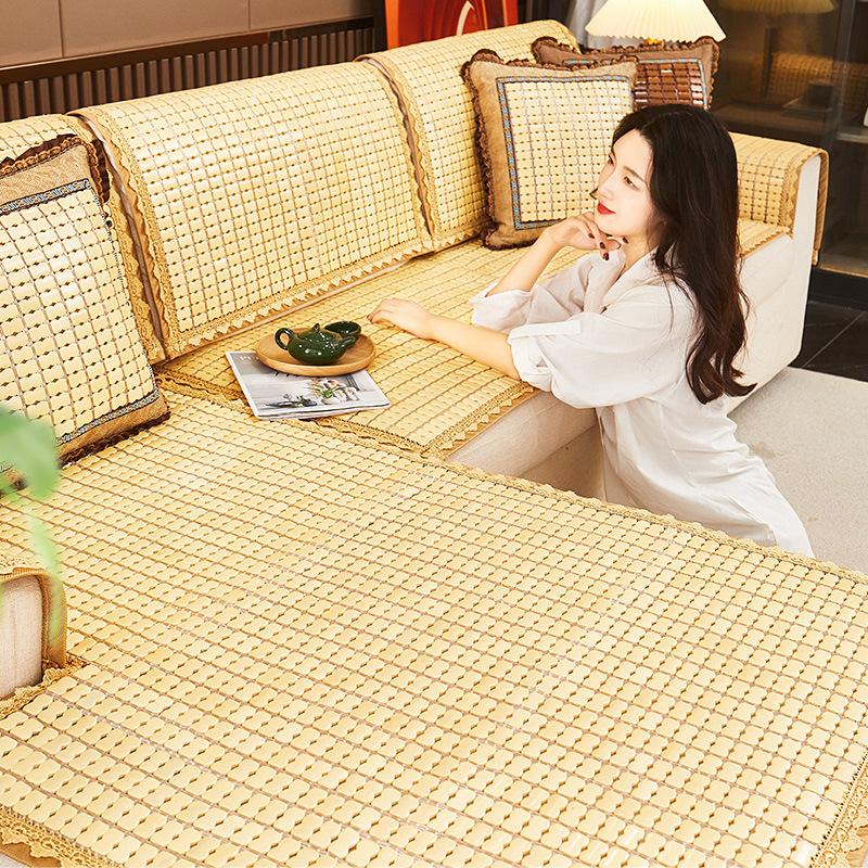 Sommer Bambusmatte Sofakissen Rutschfestes Kühlpad Chinesische Sofamatte für das Wetter