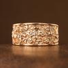 Retro-style relief flower-shaped ring made of copper, a ladies' jewelry item suitable for both formal events and daily wear.