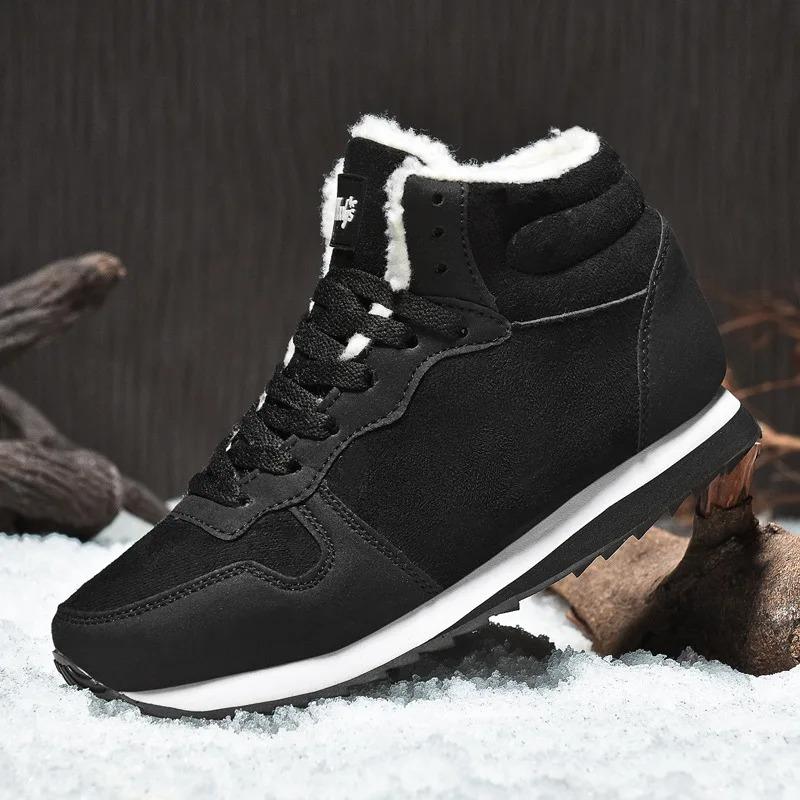 Paar Winterstiefel Plüsch Warm Schneestiefel Mode Lässige Sneaker Warm Halten Baumwollschuhe für Damen Herren
