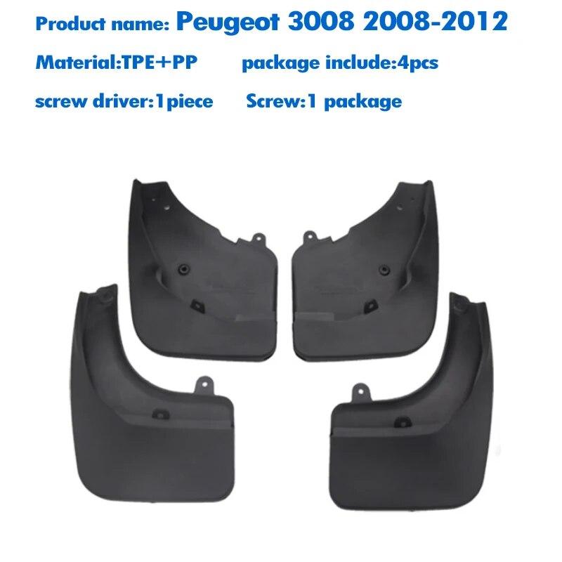 2008 2009 2010 2011 2012 PENTRU Peugeot 3008 Apărător Apărător Flaps de noroi Apărător Flaps de noroi Accesorii Auto Față Spate 4buc