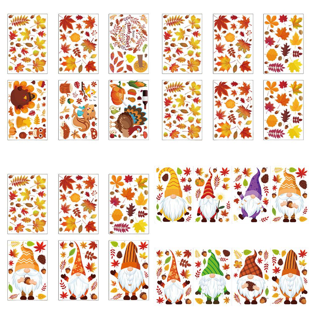 Autumn Window Stickers Maple Leaf Stickers Thanksgiving Decor