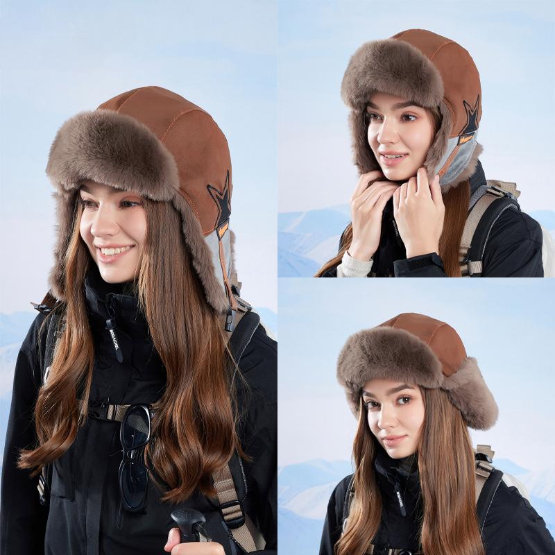DIMANAF 2025 Winter Autumn Women Hat Flocking Thick Hat New Fashion Lady Warm