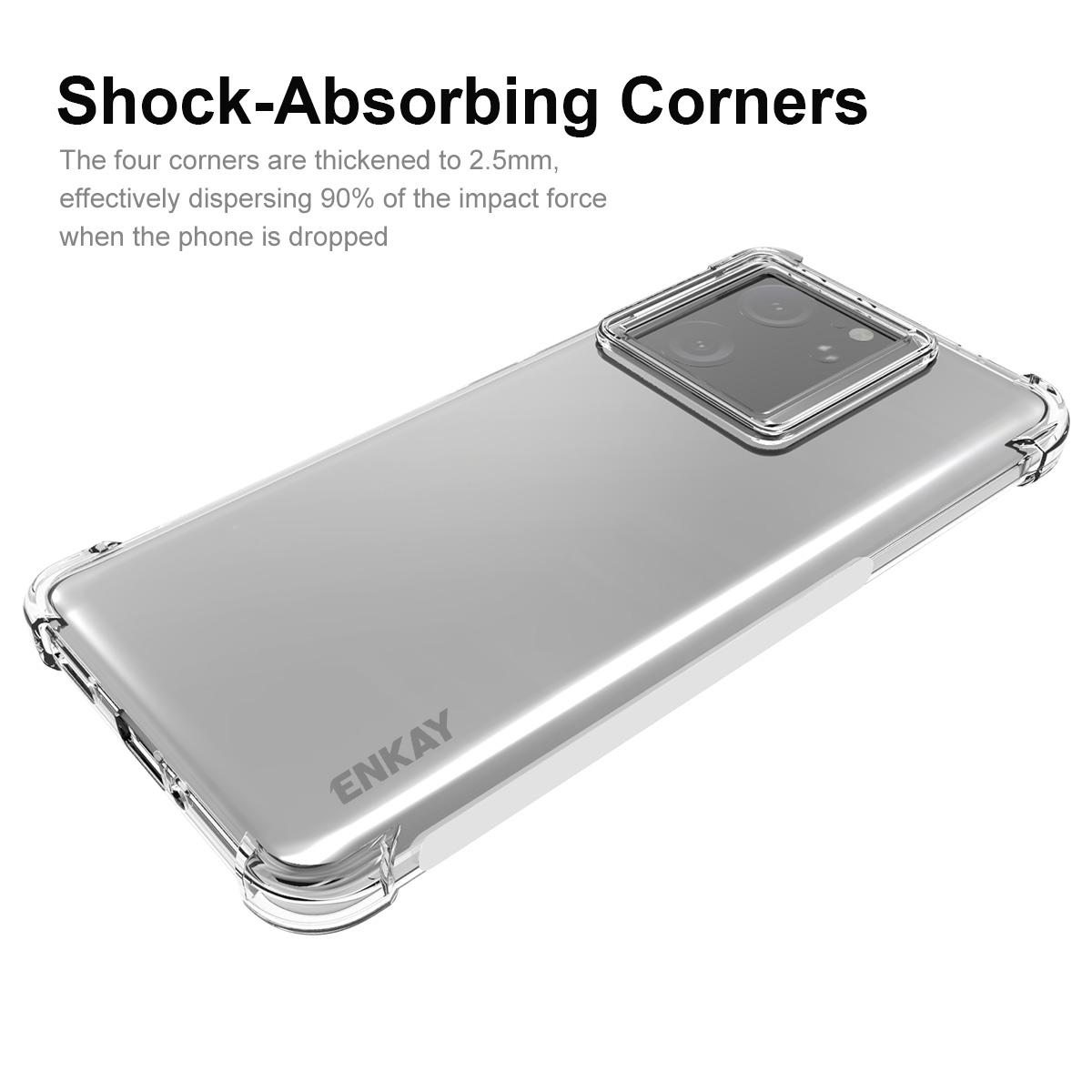 

ENKAY HAT PRINCE For Xiaomi 13T/13T Pro/Redmi K60 Ultra Case TPU Phone Cover with High Aluminium-silicon Glass Film A