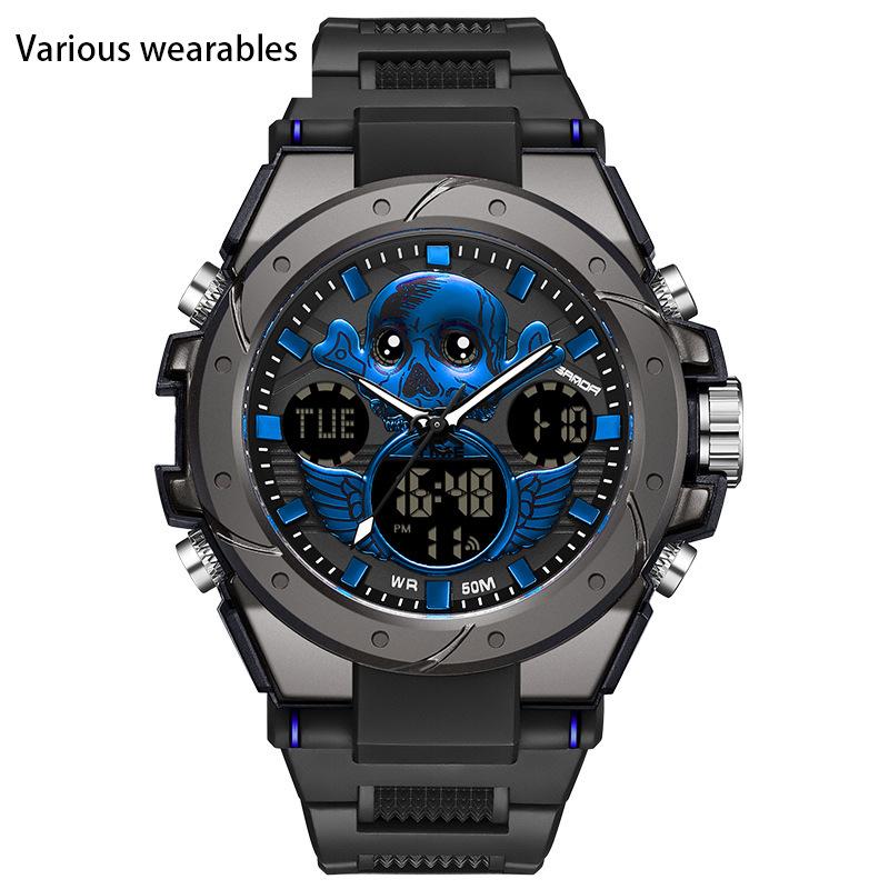 New Harajuku Style Skull Waterproof Men's Electronic Multi-Function Electronic Watch Outdoor Sports Men's Watch