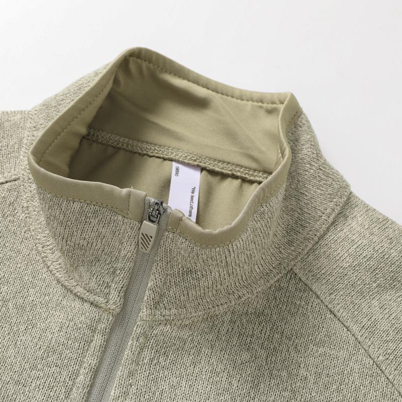 Fleece Jacket, Standing Collar, Half Zipper Pullover, Long Sleeved Fleece Hoodie, Men's Autumn and Winter Thick Warm Top, Outdoor Hiking Jacket