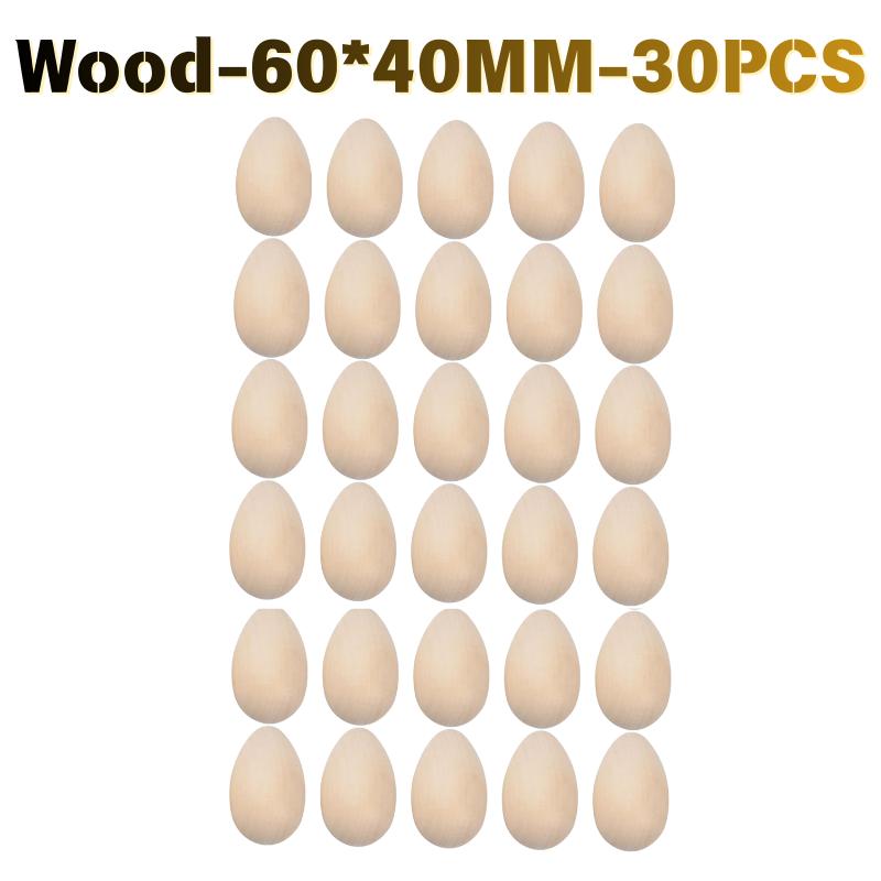 DIY Wooden Easter Eggs for Painting Graffiti Art Set Realistic Simulation Egg Craft Kit for Home Party Activity