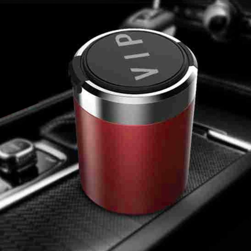 Compact Smokeless Ashtray Detachable Car Cigarette Ashtray with LED Light Car Trash Can for Most Car Cup Holder