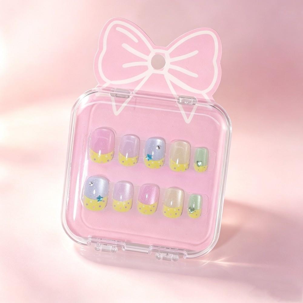 

Detachable Press On Nails Short Nail Stickers New Children Wearing Nails Casual Wear 2