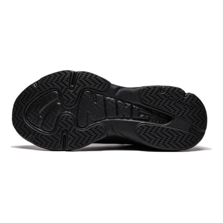 Li Ning Kinder Weiche Sohle Bequem Mode Vielseitig Abriebfest Atmungsaktiv Low-Top Freizeitschuhe Kinder Freizeitschuhe Schwarz YKCU106-1