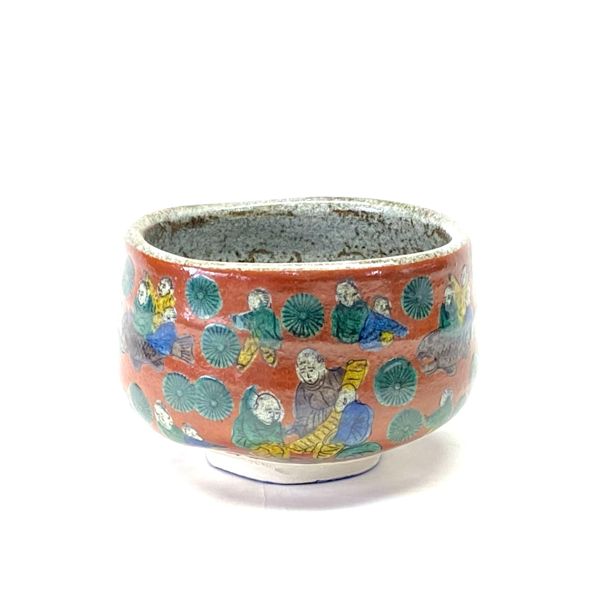 Kutani ware Mokume copy [Matcha bowl]