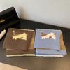 Korean striped puppy knitted scarf winter thickened warm imitation rabbit hair soft waxy scarf ins wind versatile