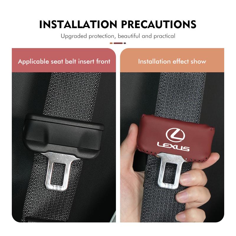 Car Seat Belt Buckle Cover Leather Protector Anti-collision Case For Lexus RX350 IS250 IS200 GS300 LX570 RC350 UX250h ES350