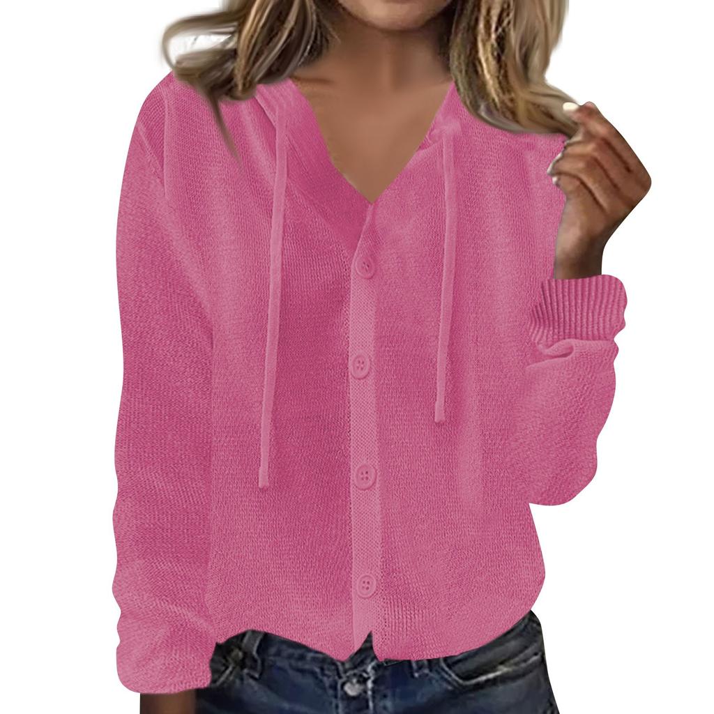 Damenmode Strick Cardigan Top Locker Langarm Sonnenschutz Kapuzenjacke