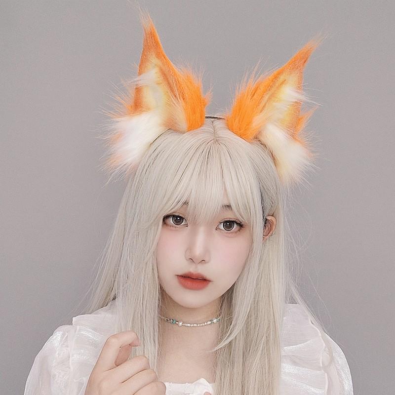 Flauschiges Tierohren-Stirnband Cosplay Anime Convention - Fuchs Wolf Luchs Ohren Aus Weichem Plüsch Verstellbar Eine Größe