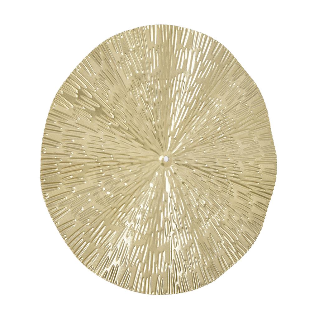 Round Wall Art Decor Elegant Style Iron Material 24.5cm/9.6in Delicate Texture Appearance Golden