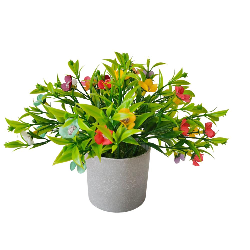 Realistic Artificial Daisy Potted Lifelike Real Touch Faux Flower Potted with Flowerpot Handmade Simulation Green Plant Bonsai