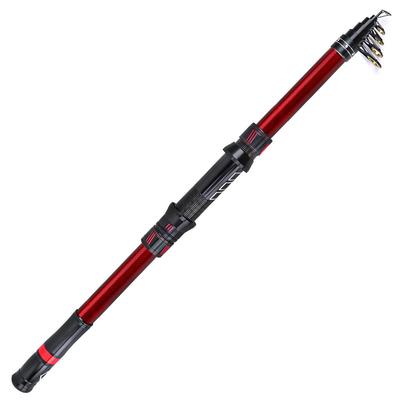 2.7m Red Fiberglass Telescopic Fishing Rod - 6 Sections for Long Casting