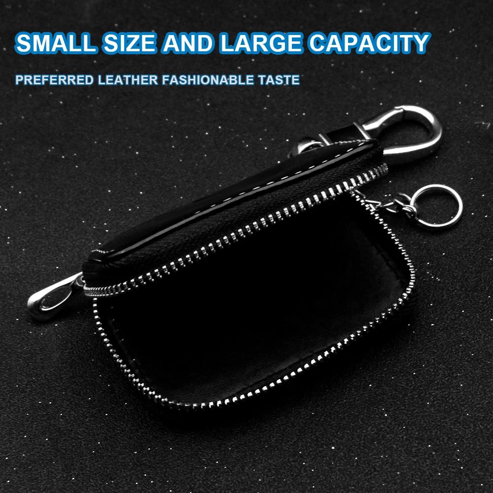 AEL1 1PCS Car Leather Key Case styling Keychain Genuine Leather  Car Logo Key Chain Bag Skoda Karoq Kamiq Fabia Yeti VRIS Octavia a5