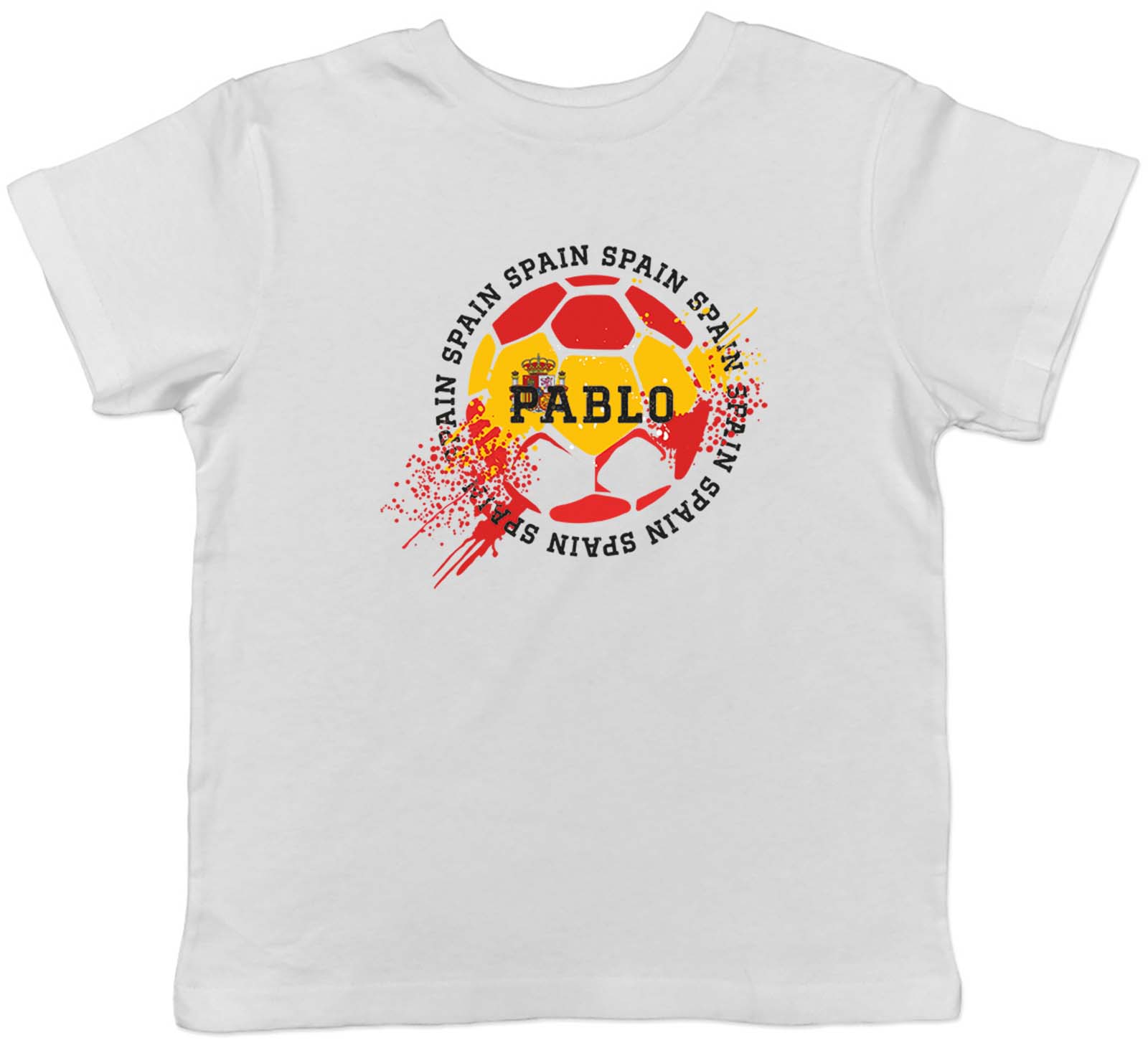 

Personalised Spain Football Sports Childrens Kids T-Shirt Boys Girls Gift 100