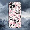 C-Cartoon Cute Panda Bear Case For iPhone 15,17,16,12,14,13,11,Plus,Pro Max,XS,X,Mini,8,7,XR,SE,Soft Silicone Black