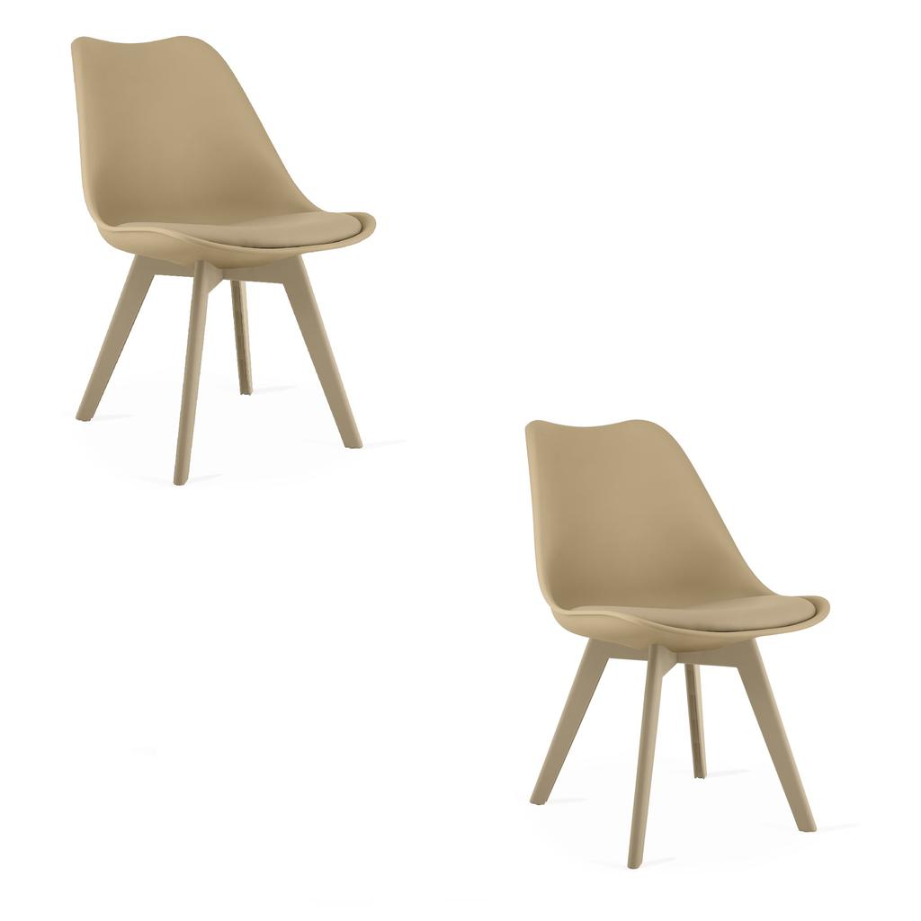 Mark Chair - Dark Beige / Beige Legs X 2