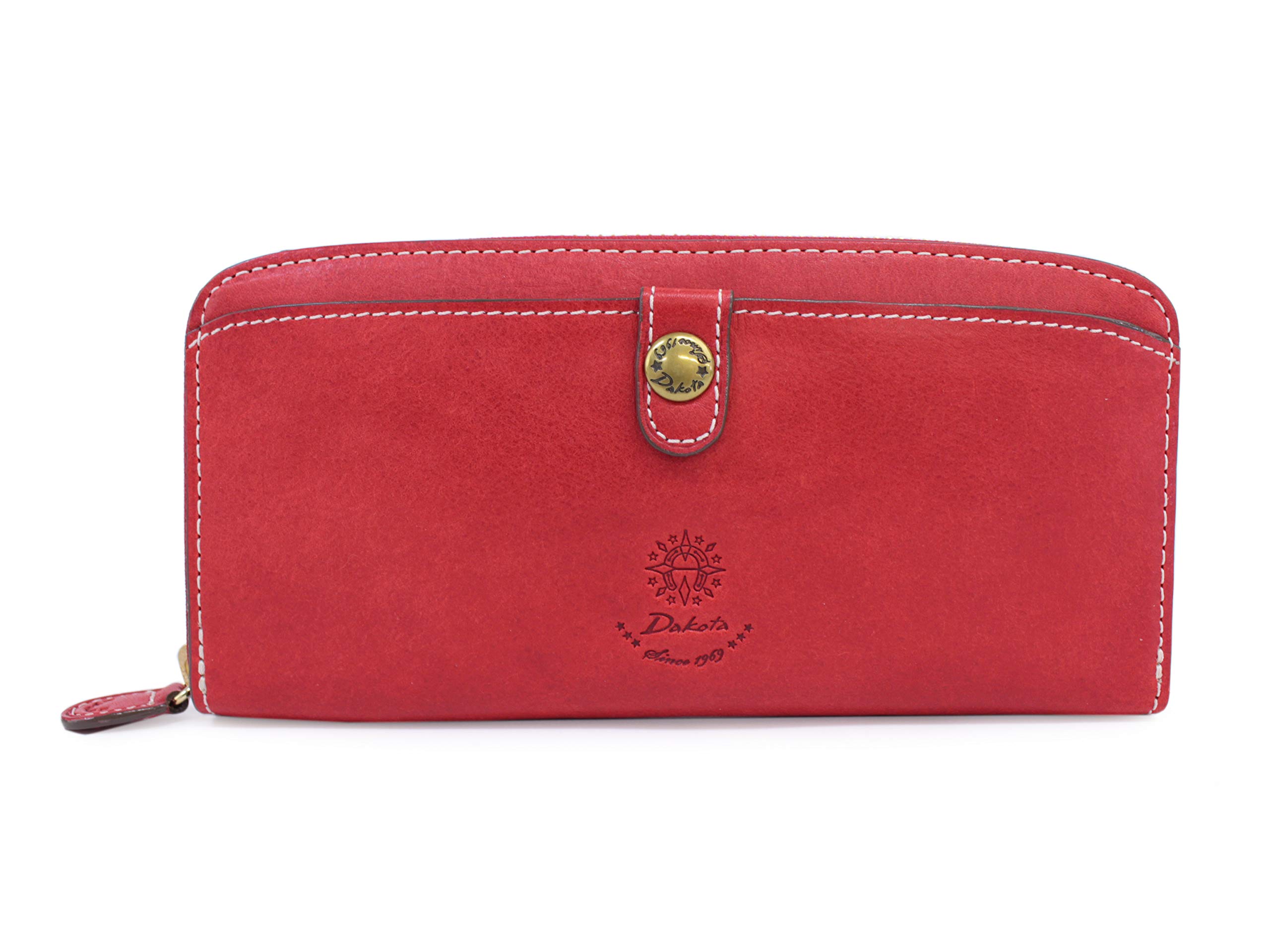 

Round Zipper Long Wallet Coraggio Genuine Leather Stylish Popular 0030942 [Dakota] Women s (Red (30))