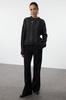 Women's Elegance Style Sweater Black Cotton Hair Knit Knitwear Sweater