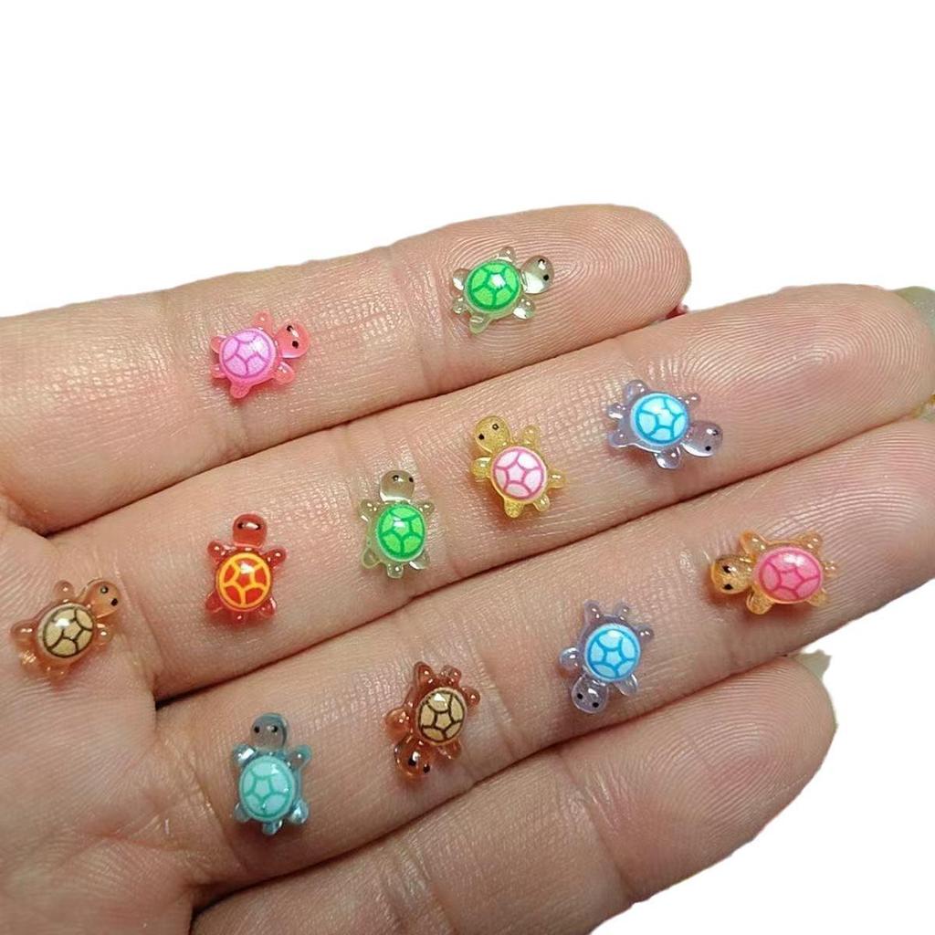 Mini Luminous Resin Turtle Nail Art Ornaments - Cute DIY Sea Turtle Accessories