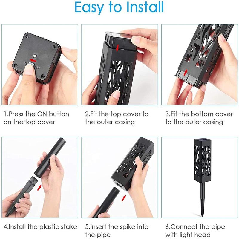 Solar Lights Outdoor with Solar Panel Pathway Lights IP65 Waterproof Garden Lights Auto ON/Off for Landscape Pathway Patio Decor