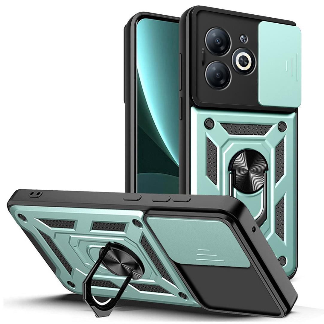 

Защитный чехол для камеры Infinix Hot 40i 30 30i Hot 20 Play 12 11S NFC INFINIX Zero 30 5G 2023, бронированная задняя крышка с гибридным кольцом For Infinix Hot 20S зелёный