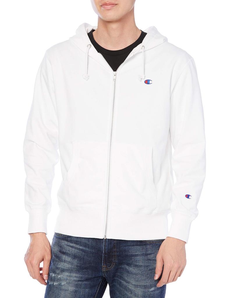 Champion Hooded Long Fleece Classic Design with Embroidered Seasonless Training Size XS Men's Full-Zip Sweatshirt, Sleeve, Lining, Logo, Wear,