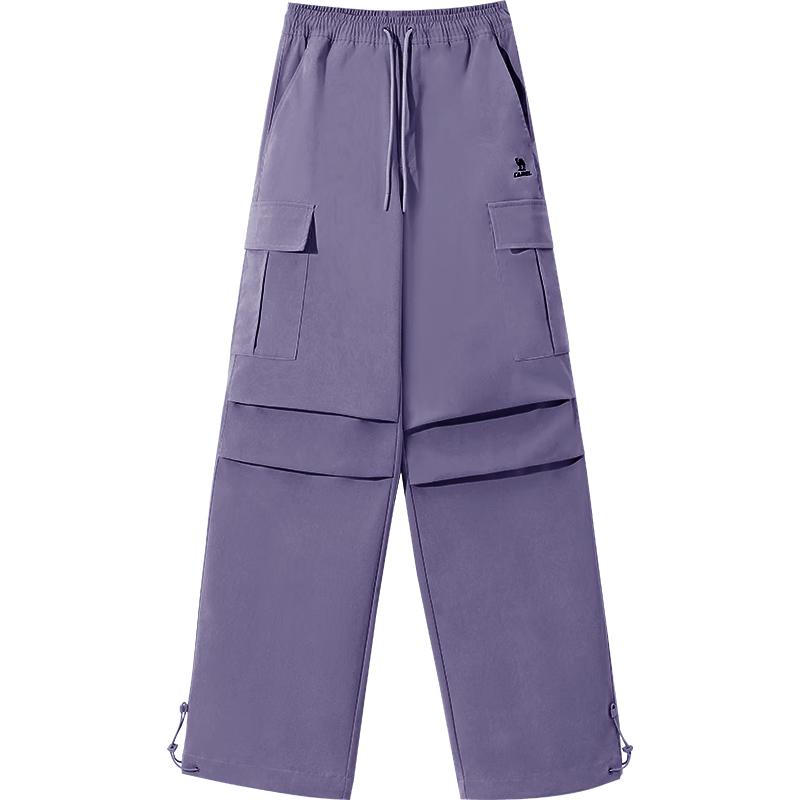 CAMEL Women's Water-Repellent Straight-Leg Cargo Parachute Pants